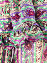 Yves Saint Laurent Purple Paisley Silk Peasant Blouse Top arcadeshops.com