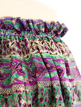 Yves Saint Laurent Purple Paisley Silk Peasant Blouse Top arcadeshops.com