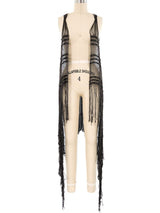 Mondi Gunmetal Woven Fringed Vest Jacket arcadeshops.com
