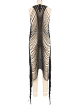 Mondi Gunmetal Woven Fringed Vest Jacket arcadeshops.com