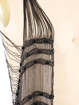 Mondi Gunmetal Woven Fringed Vest Jacket arcadeshops.com