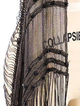 Mondi Gunmetal Woven Fringed Vest Jacket arcadeshops.com