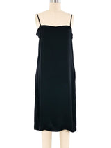 Yves Saint Laurent Black Silk Slip Dress Dress arcadeshops.com
