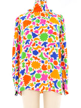 Yves Saint Laurent Matisse Inspired Silk Blouse Top arcadeshops.com