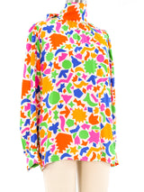 Yves Saint Laurent Matisse Inspired Silk Blouse Top arcadeshops.com