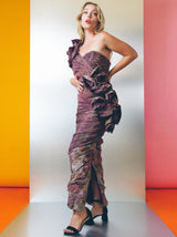 Paul Louis Orrier Dimensional Floral Taffeta Gown Dress arcadeshops.com