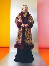 Anne Klein Fur Trimmed Tapestry Coat Outerwear arcadeshops.com