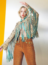 Roberto Cavalli Snake Print Fringed Jacket Jacket arcadeshops.com