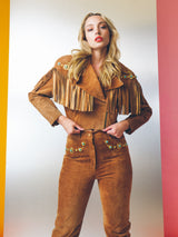 Lillie Rubin Fringed Suede Ensemble Suit arcadeshops.com