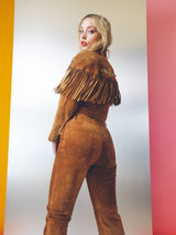 Lillie Rubin Fringed Suede Ensemble Suit arcadeshops.com