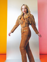 Lillie Rubin Fringed Suede Ensemble Suit arcadeshops.com