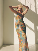 Geoffrey Beene Metallic Floral Halter Dress Dress arcadeshops.com