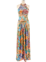Geoffrey Beene Metallic Floral Halter Dress Dress arcadeshops.com