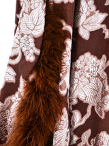 Marabou Feather Trimmed Brocade Gown Dress arcadeshops.com