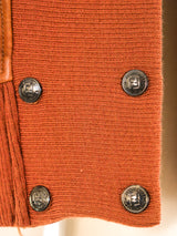 Fendi Cognac Leather Bomber Jacket Jacket arcadeshops.com