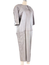 Metallic Silver Leather Maxi Dress Dress arcadeshops.com