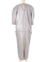 Metallic Silver Leather Maxi Dress Dress arcadeshops.com