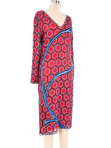 Peacock Motif Embellished Silk Dress Dress arcadeshops.com