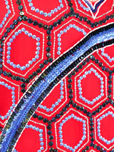 Peacock Motif Embellished Silk Dress Dress arcadeshops.com