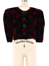 Holly's Harp Rose Printed Velvet Jacket Jacket arcadeshops.com