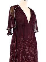 Janice Wainwright Glitter Embellished Caped Maxi Dress Dress arcadeshops.com