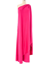 Halston IV Fuchsia One Shoulder Jersey Dress Dress arcadeshops.com