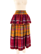 Valentino Plaid Mohair Wool Ruffled Skirt Bottom arcadeshops.com