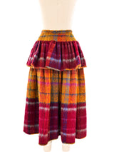 Valentino Plaid Mohair Wool Ruffled Skirt Bottom arcadeshops.com