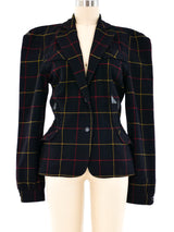 Thierry Mugler Windowpane Wool Blazer Jacket arcadeshops.com