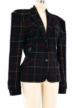 Thierry Mugler Windowpane Wool Blazer Jacket arcadeshops.com