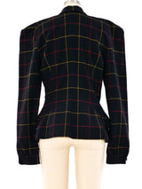 Thierry Mugler Windowpane Wool Blazer Jacket arcadeshops.com