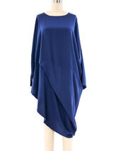 Laise Adzer Navy Silk Tunic Top arcadeshops.com