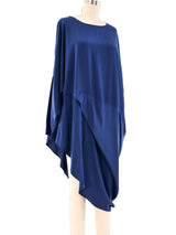 Laise Adzer Navy Silk Tunic Top arcadeshops.com