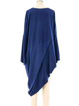 Laise Adzer Navy Silk Tunic Top arcadeshops.com