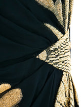 Lee Jordan Metallic Floral Brocade One Shoulder Gown Dress arcadeshops.com