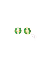 Laura Biagiotti Green Button Earrings Accessory arcadeshops.com