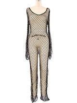 Beaded Embellished Net Jumpsuit Jumpsuit arcadeshops.com