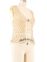 Faux Pearl Beaded Cage Vest Jacket arcadeshops.com