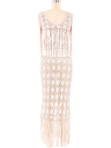 Fringed Ribbon Crochet Dress Dress arcadeshops.com