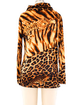 Animal Print Jersey Cowl Neck Top Top arcadeshops.com
