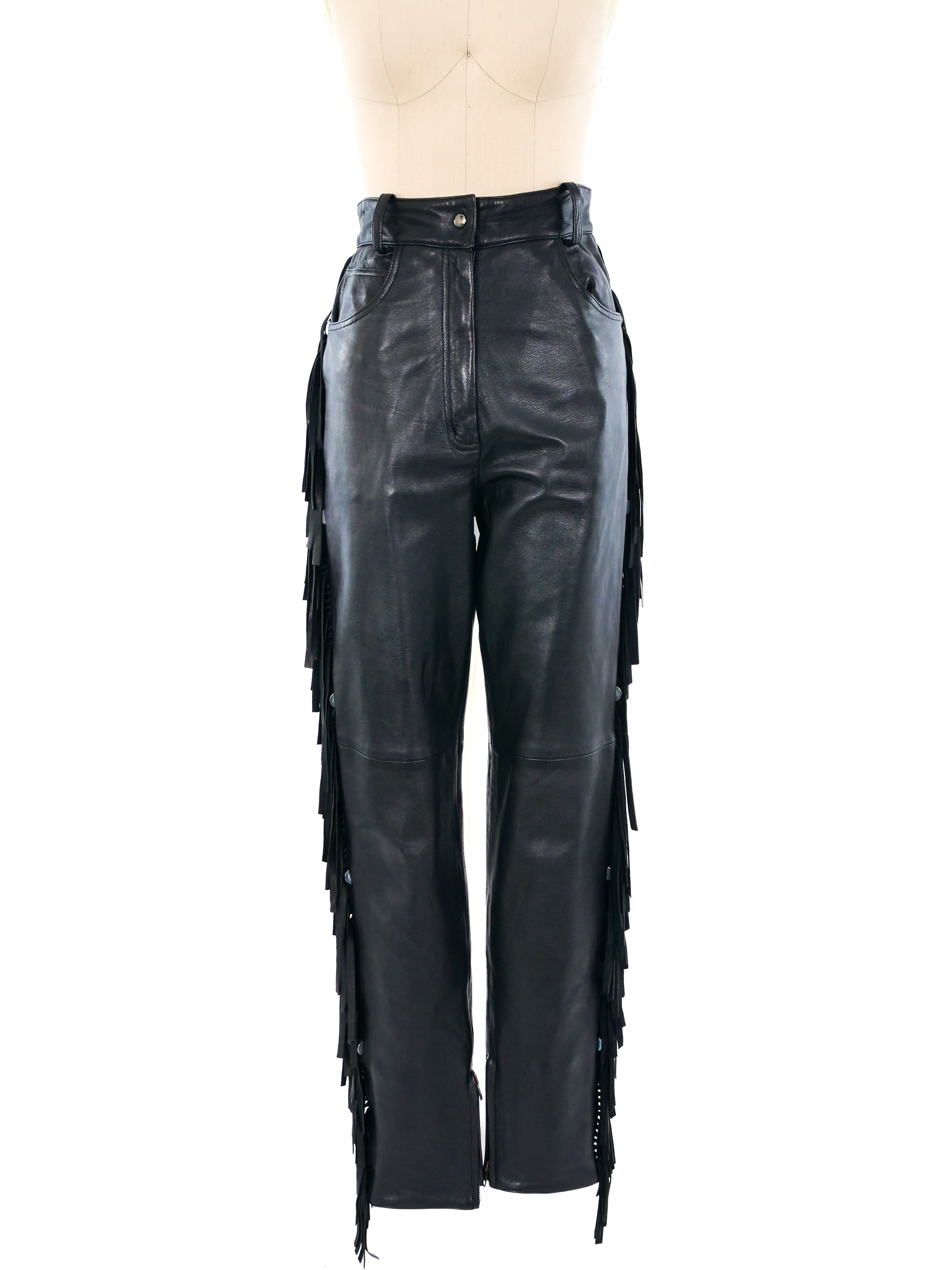 Claude Montana Fringed Leather Pants