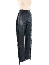 Claude Montana Fringed Leather Pants Bottom arcadeshops.com