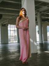 Jacqueline de Ribes Pink Leopard Jacquard Silk Gown Dress arcadeshops.com