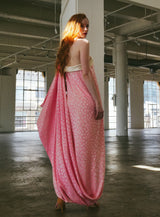 Jacqueline de Ribes Pink Leopard Jacquard Silk Gown Dress arcadeshops.com