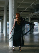 Galanos Floral Applique One Shoulder Gown Dress arcadeshops.com