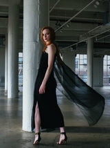 Galanos Floral Applique One Shoulder Gown Dress arcadeshops.com