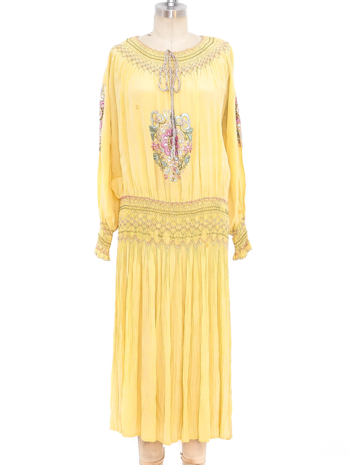 open lace back dress Pastel Embroidered Hungarian Peasant Dress