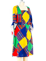 Patchwork Printed Plaid Dress Dress arcadeshops.com