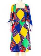 Patchwork Printed Plaid Dress Dress arcadeshops.com