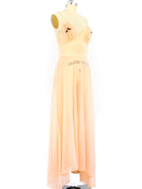 Peach Mesh Nightgown with Sequins Dress arcadeshops.com